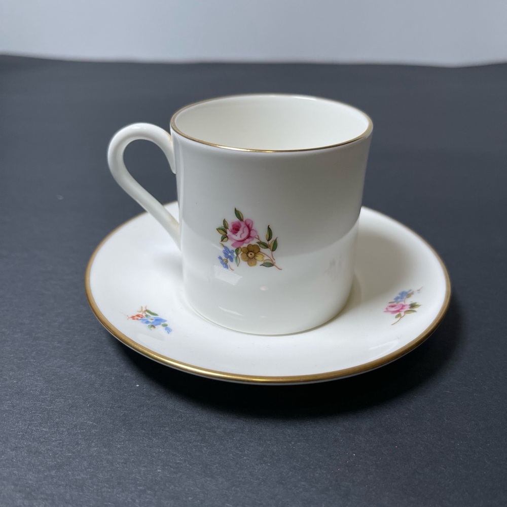 Royal Worcester Fine Bone China Cup & Saucer Set Danbury Mint England Vntg